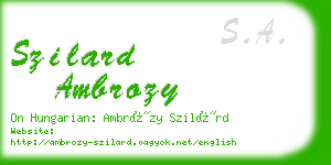 szilard ambrozy business card